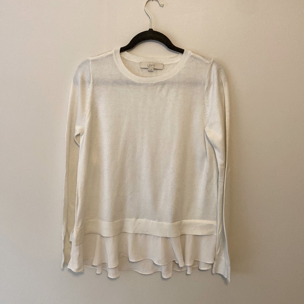 LOFT white sweater.